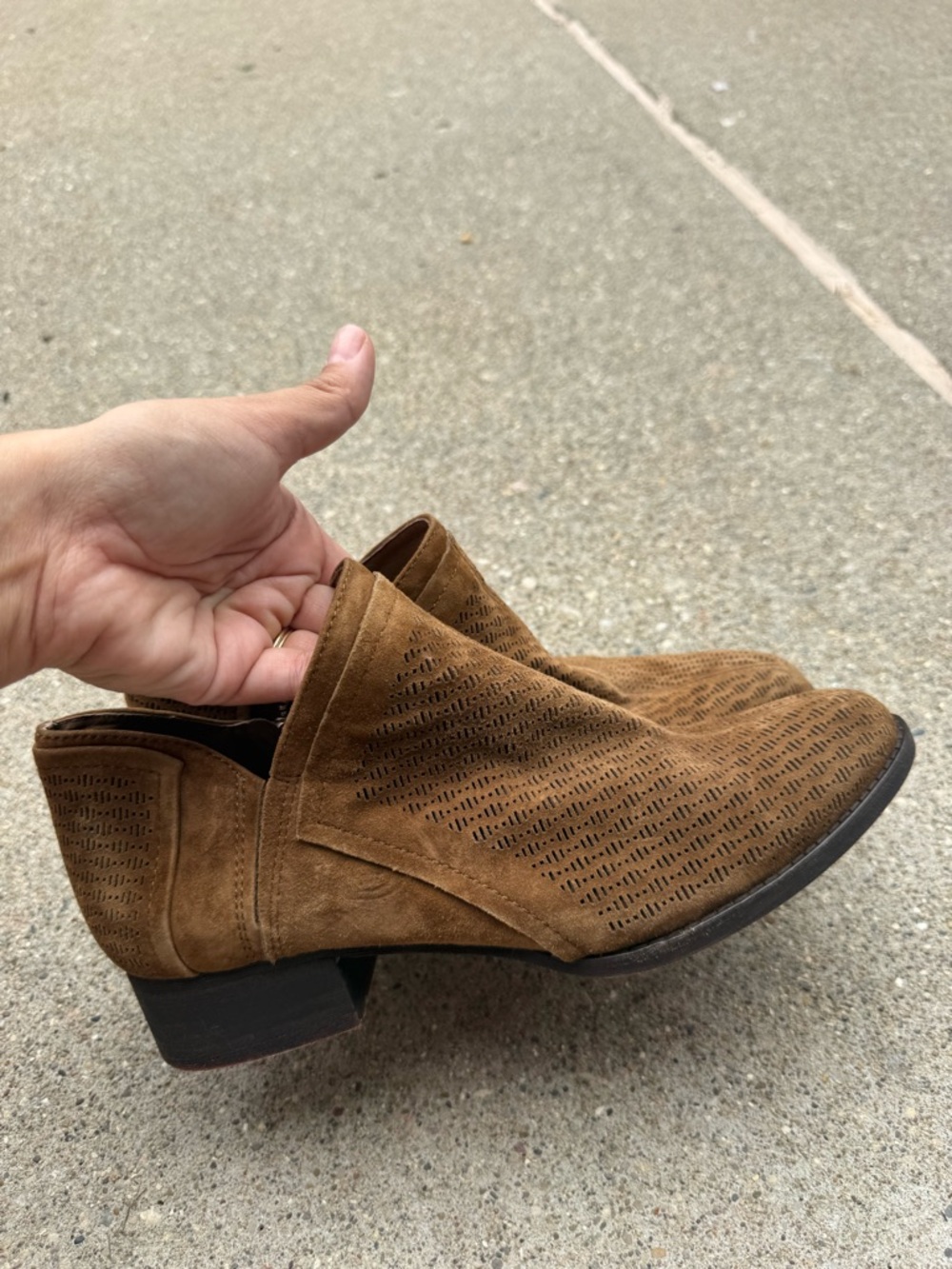 Vince Camuto Brown Suede Slip-On Ankle Boots